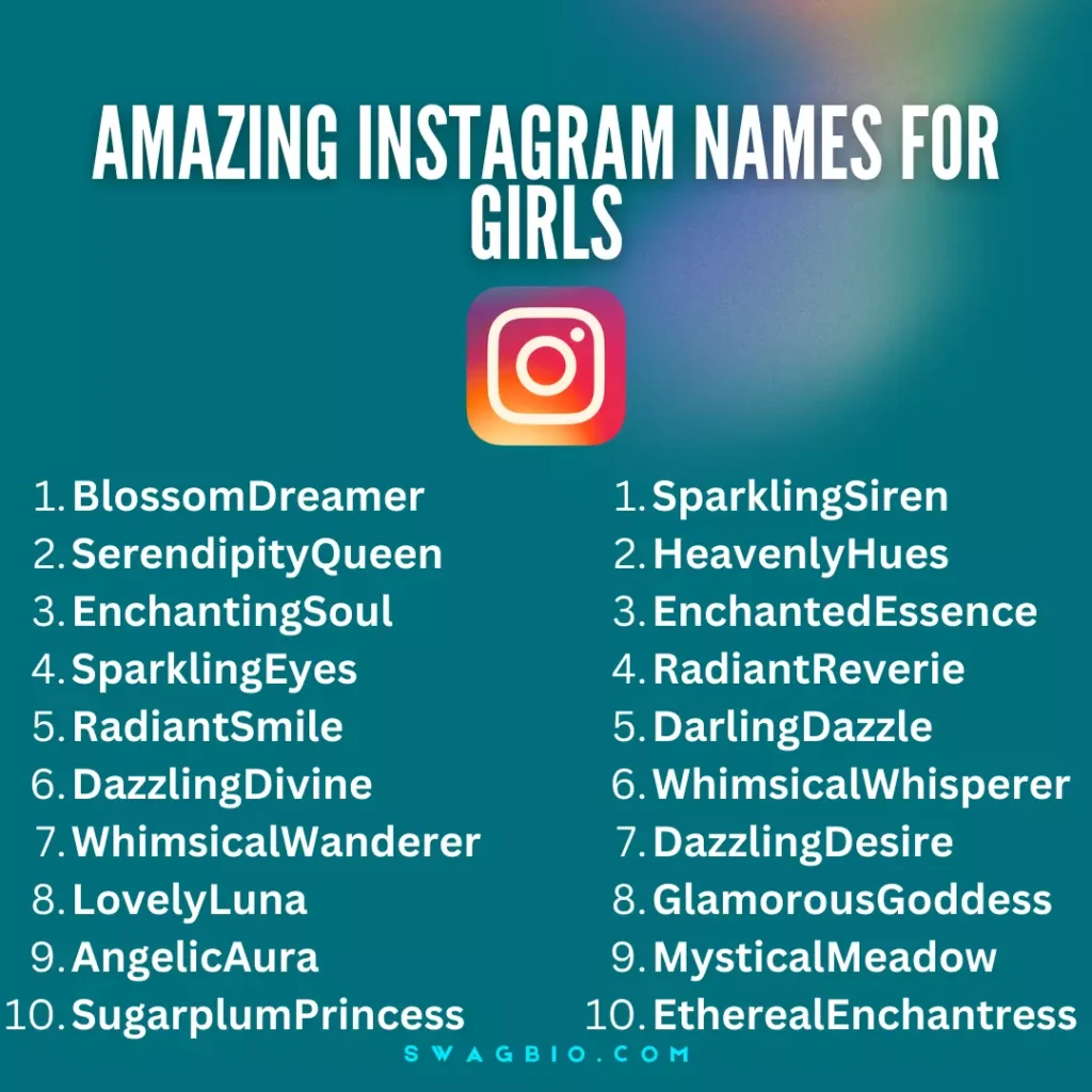 Best 200 Amazing Instagram Names for Girls