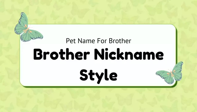 Pet Name For Brother | Brother Nickname Style
